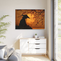 Serene Silhouette of Contemplation | Asian-Inspired Artwork