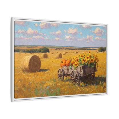 Sunflower Harvest Wagon Decor | Rustic Farm Art for Home