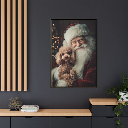 Heartwarming Santa and Poodle Artwork