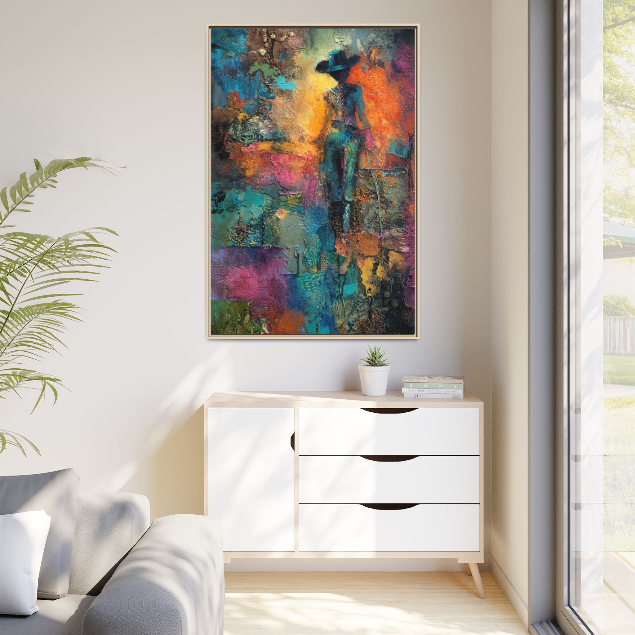 Abstract Cowgirl Art | Colorful Canvas Artwork