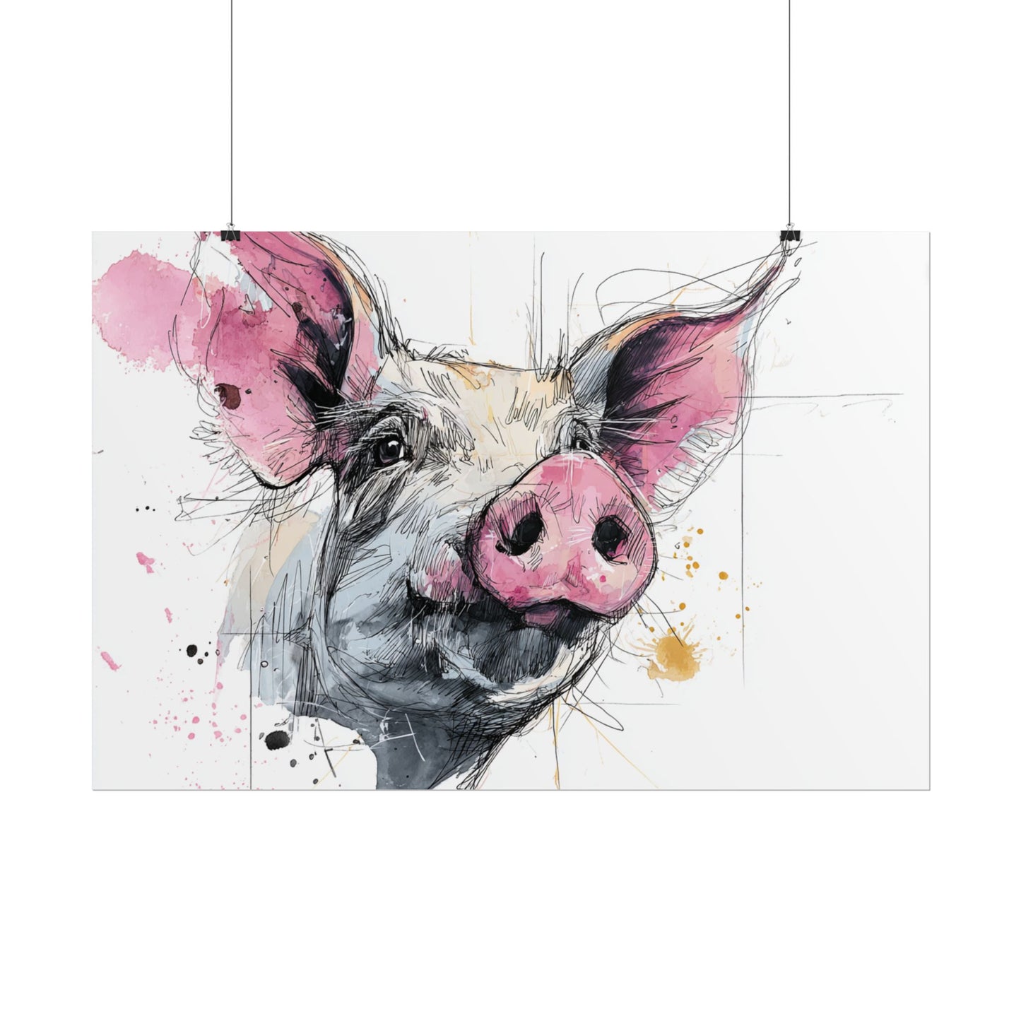 Whimsical Pig Art Print - Playful Farmhouse Decor