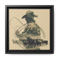 Lone Cowboy Silhouette Art - Vintage Western Charm