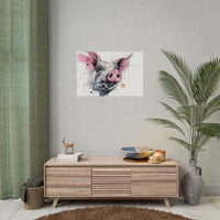 Whimsical Pig Art Print - Playful Farmhouse Decor