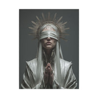 Ethereal Blindfolded Saint Art | Spiritual Home Decor