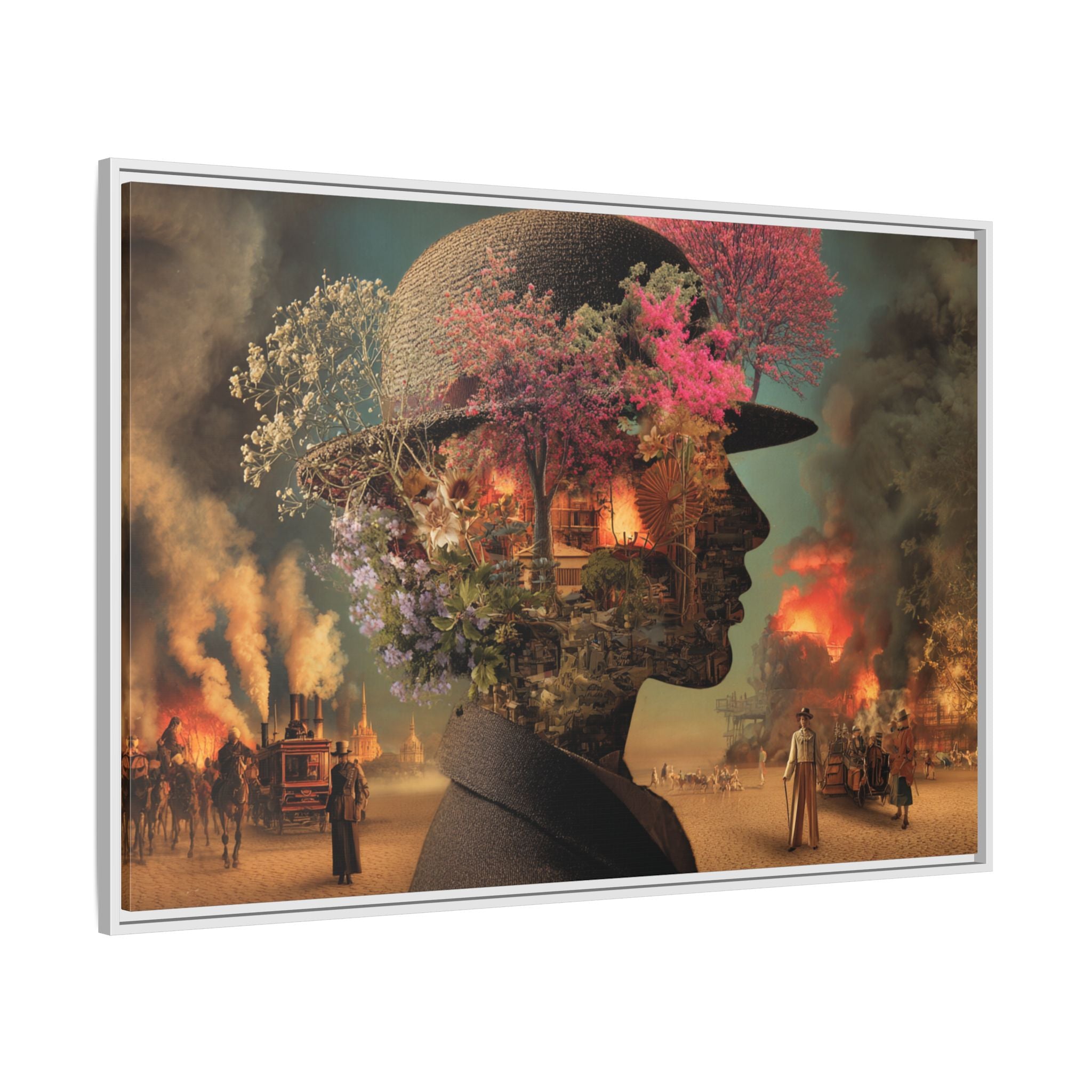Whimsical Floral Silhouette Art Print | Living Room Décor