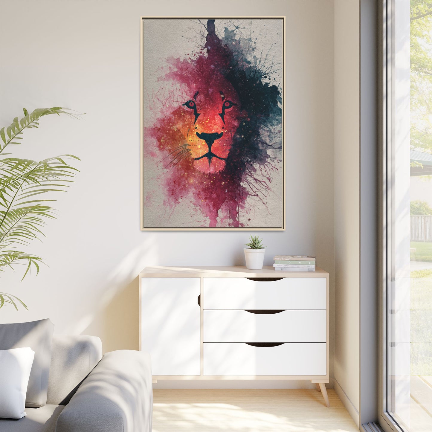 Majestic Lion Watercolor Art | Vibrant Animal Portrait