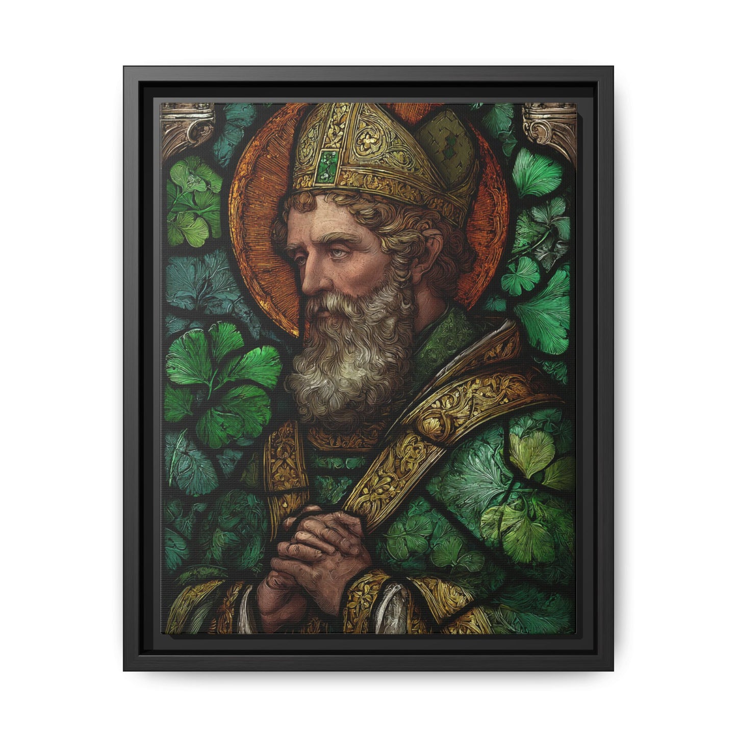 Saint Artwork | Irish Heritage Art | Traditional Green Tones