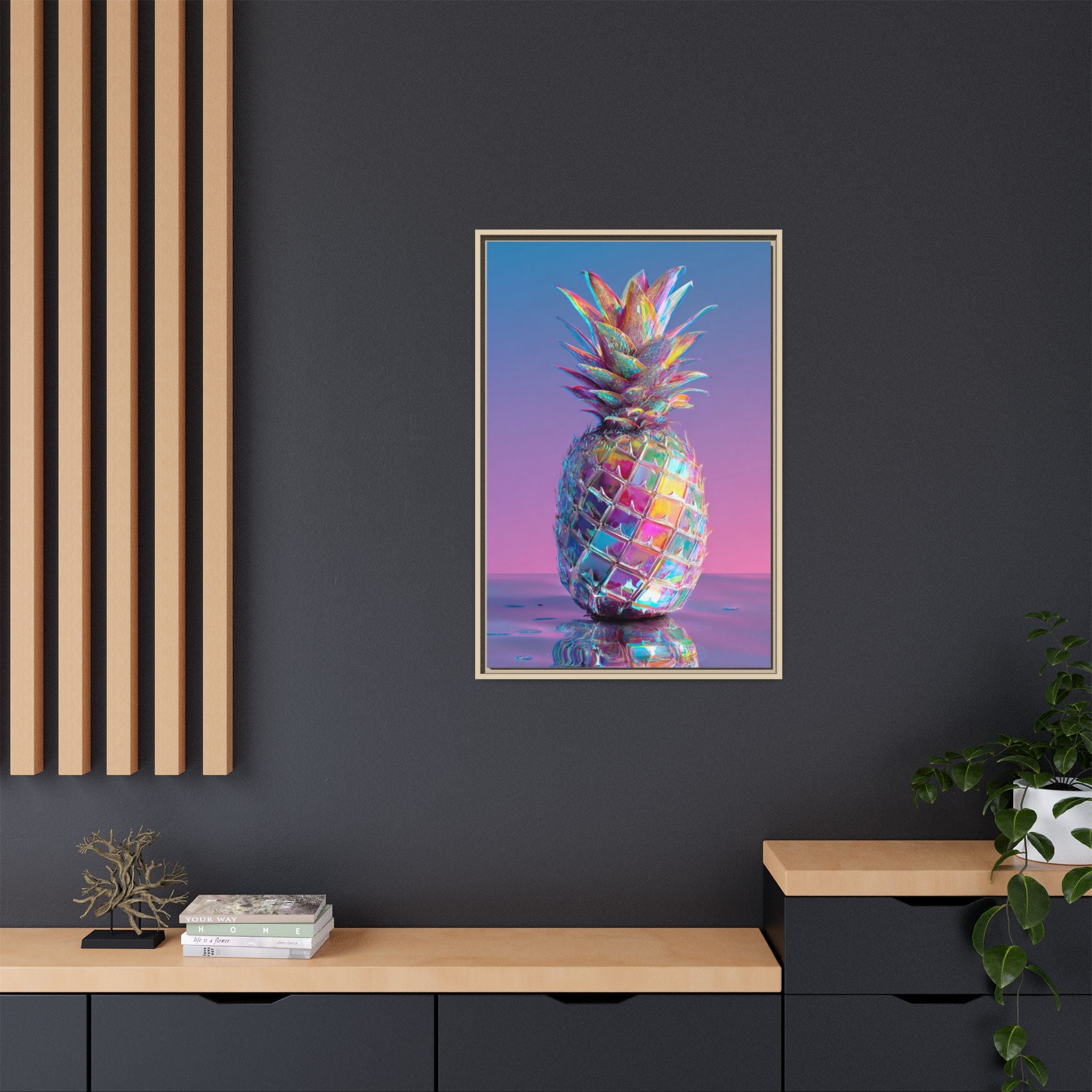 Colorful Pineapple Canvas Art | Abstract Tropical Design