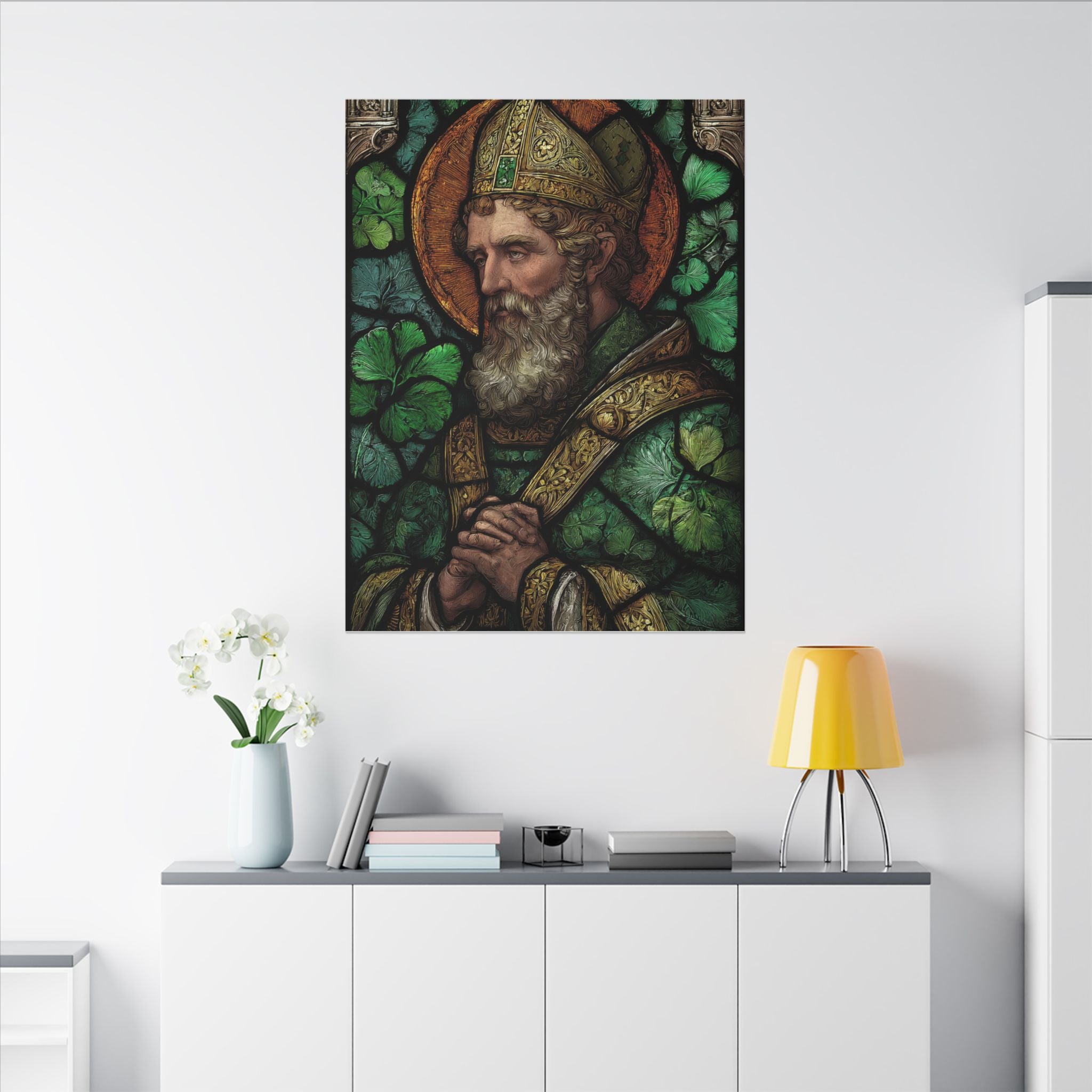 Saint Artwork | Irish Heritage Art | Traditional Green Tones