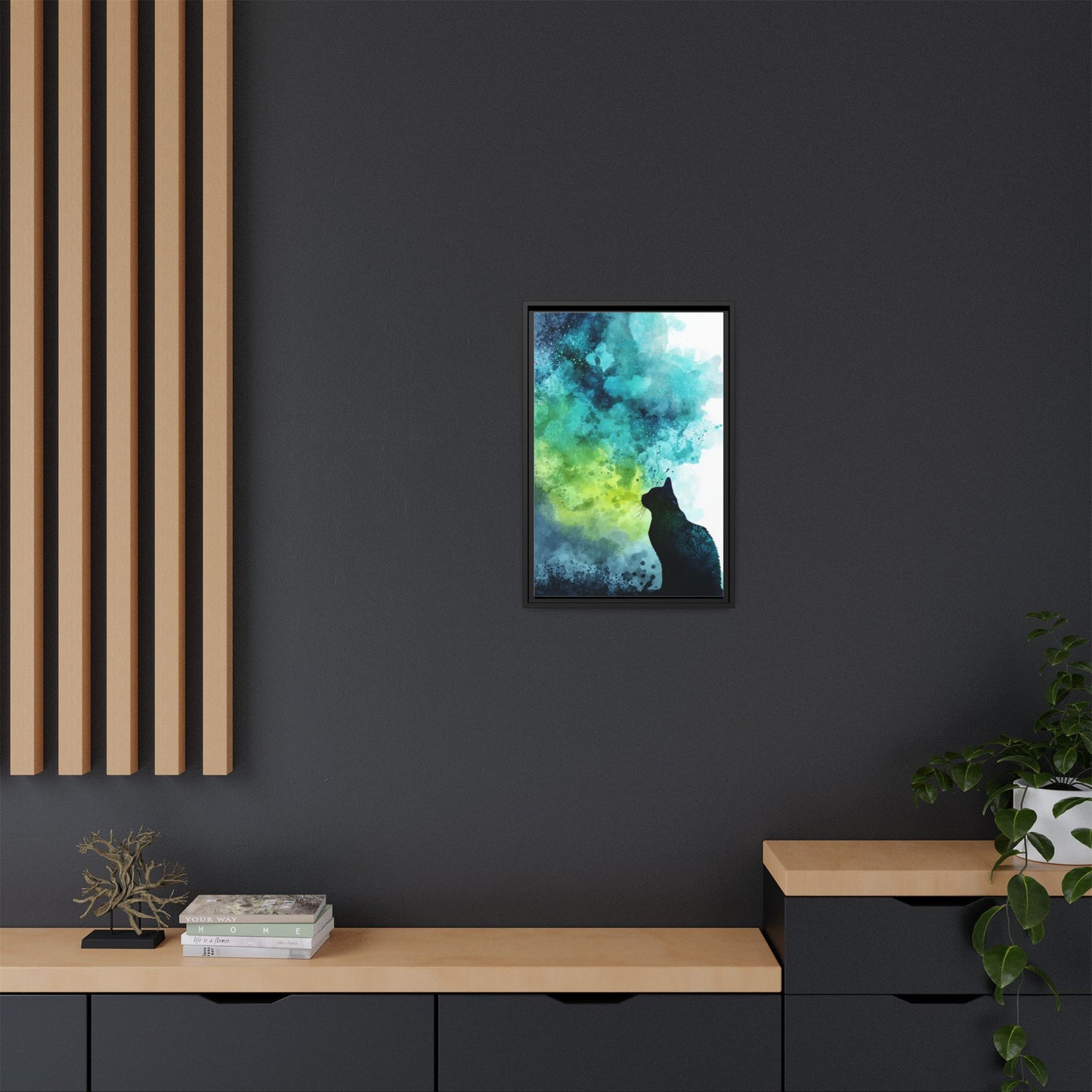 Dreamy Cat Watercolor Art Print - Serene Home Decor