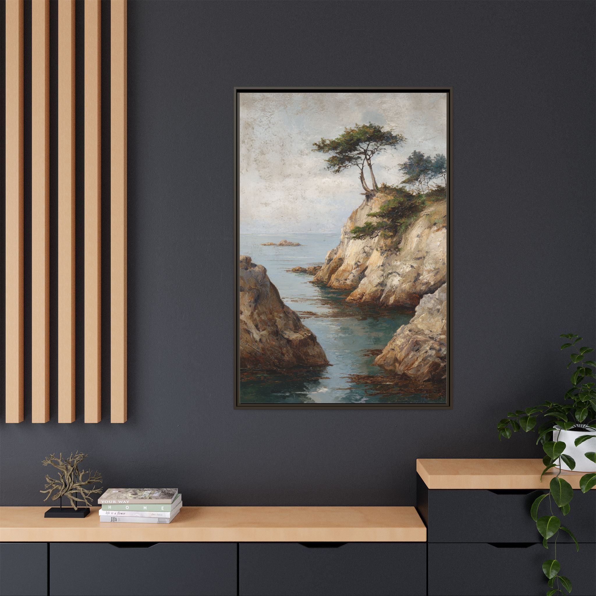Serene Seaside Landscape Art - Tranquil Coastal Decor