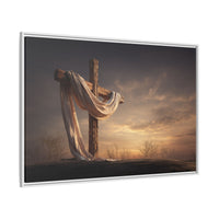 Rustic Cross Wall Art with Draped Fabric | Inspirational Decor