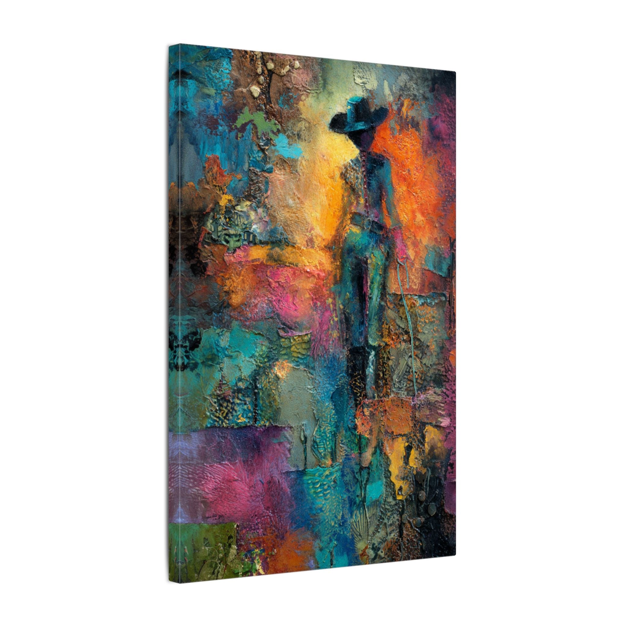 Abstract Cowgirl Art | Colorful Canvas Artwork