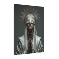 Ethereal Blindfolded Saint Art | Spiritual Home Decor