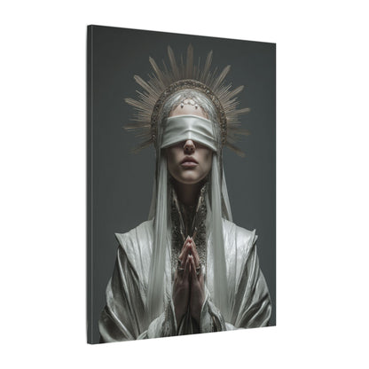Ethereal Blindfolded Saint Art | Spiritual Home Decor