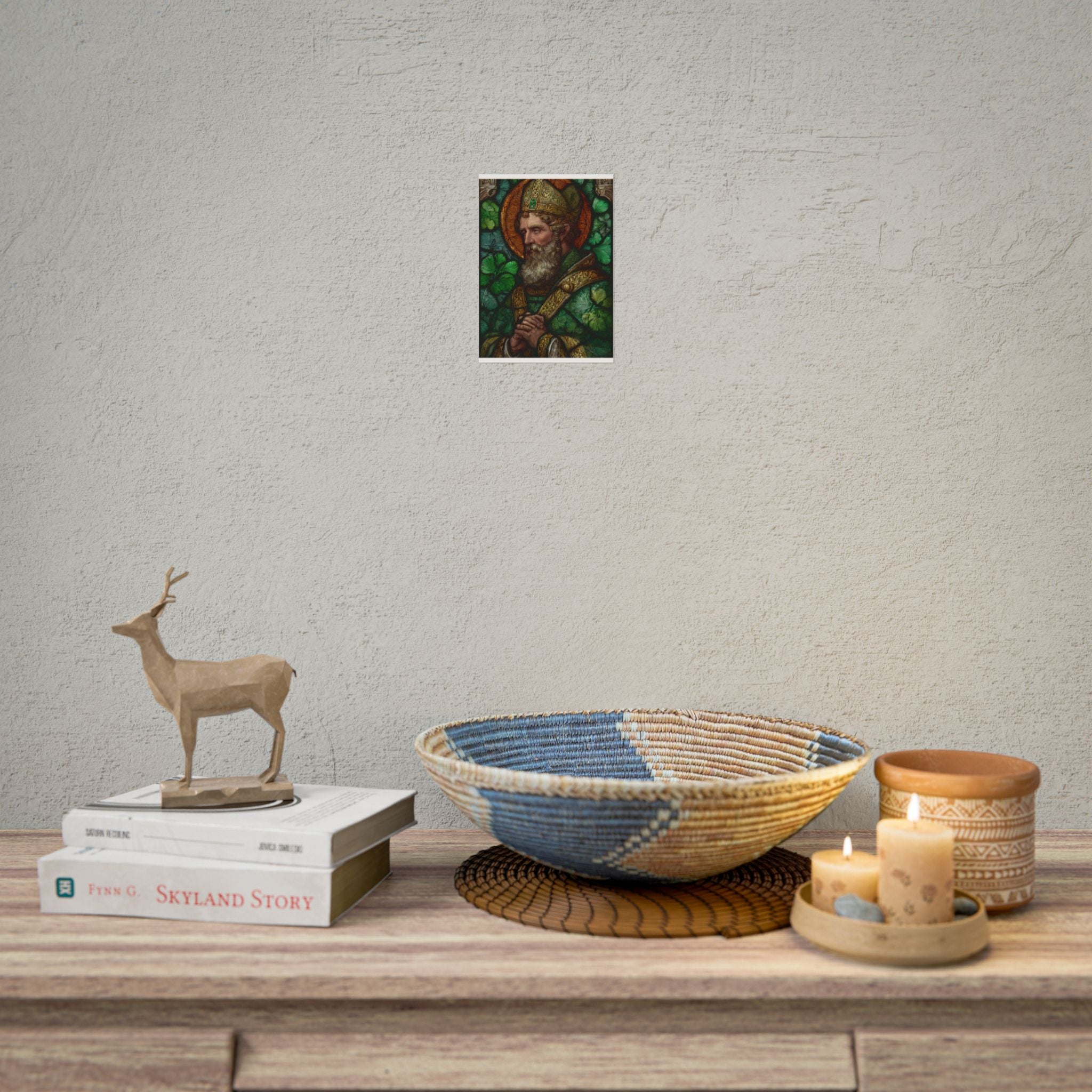 Saint Artwork | Irish Heritage Art | Traditional Green Tones