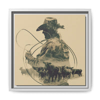 Lone Cowboy Silhouette Art - Vintage Western Charm