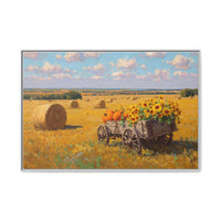 Sunflower Harvest Wagon Decor | Rustic Farm Art for Home