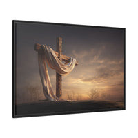 Rustic Cross Wall Art with Draped Fabric | Inspirational Decor