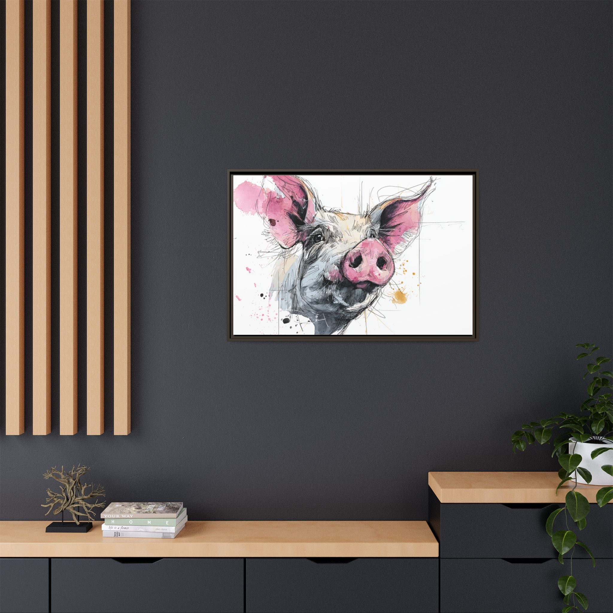 Whimsical Pig Art Print - Playful Farmhouse Decor