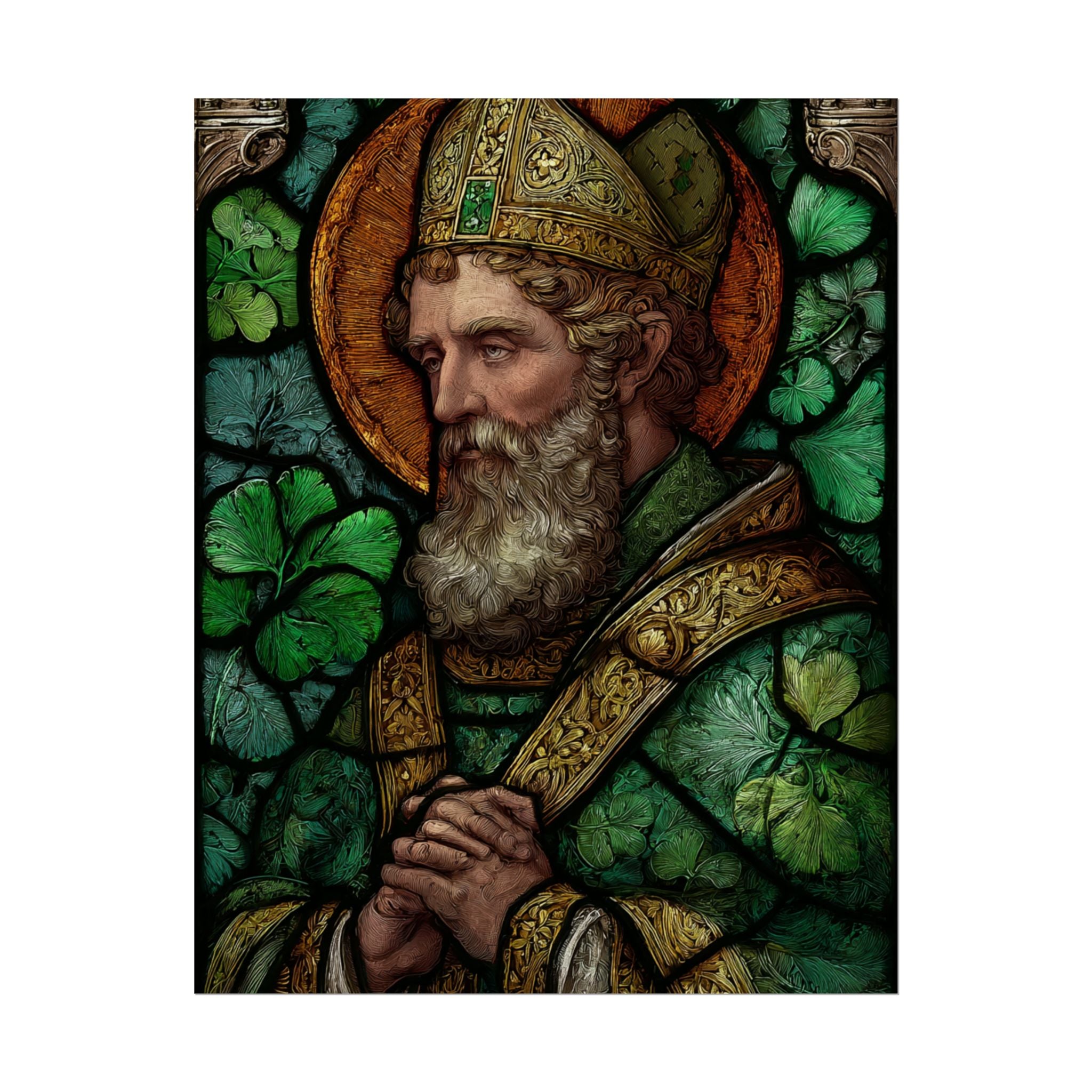 Saint Artwork | Irish Heritage Art | Traditional Green Tones