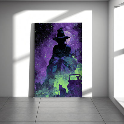Witch Silhouette Digital Art Print – styled room view 4