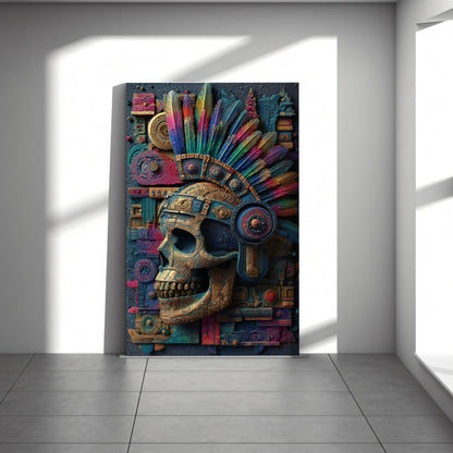 Mexican Sugar Skull Canvas Wall Art – styled room view 2