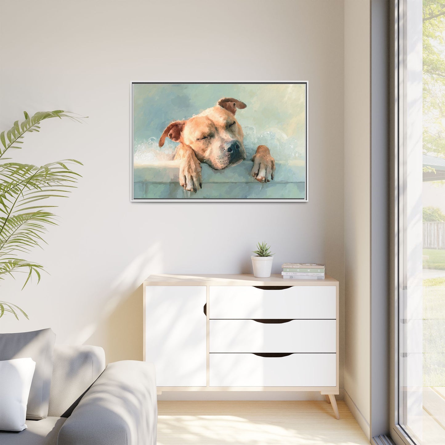 Cozy Dog Portrait | Serene Animal Artwork for Warm Spaces