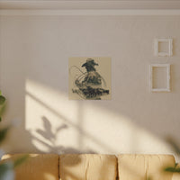 Lone Cowboy Silhouette Art - Vintage Western Charm