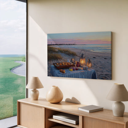 Cape Cod Beach Canvas Art – styled room view 6