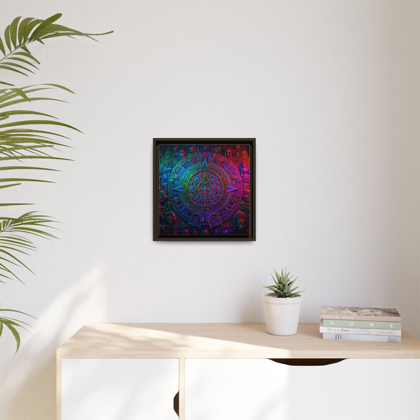 Aztec Mandala Wall Art - Colorful Cultural Decor