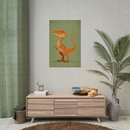 Whimsical Dinosaur Illustration Art for Kids' Rooms