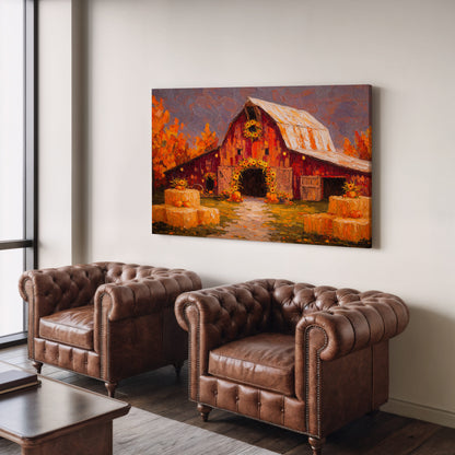 Autumn Barn Wedding Canvas Print — product image 8