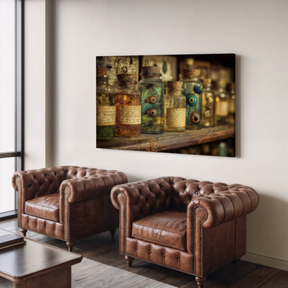 Gothic Specimen Jar Wall Art – styled room view 6