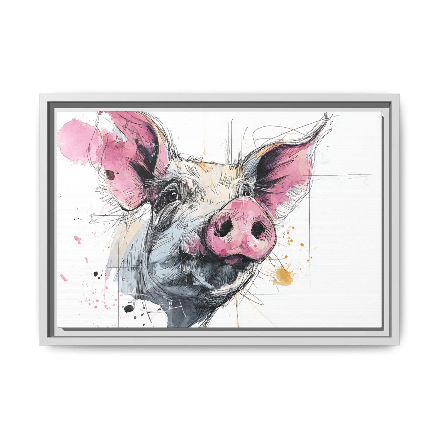Whimsical Pig Art Print - Playful Farmhouse Decor