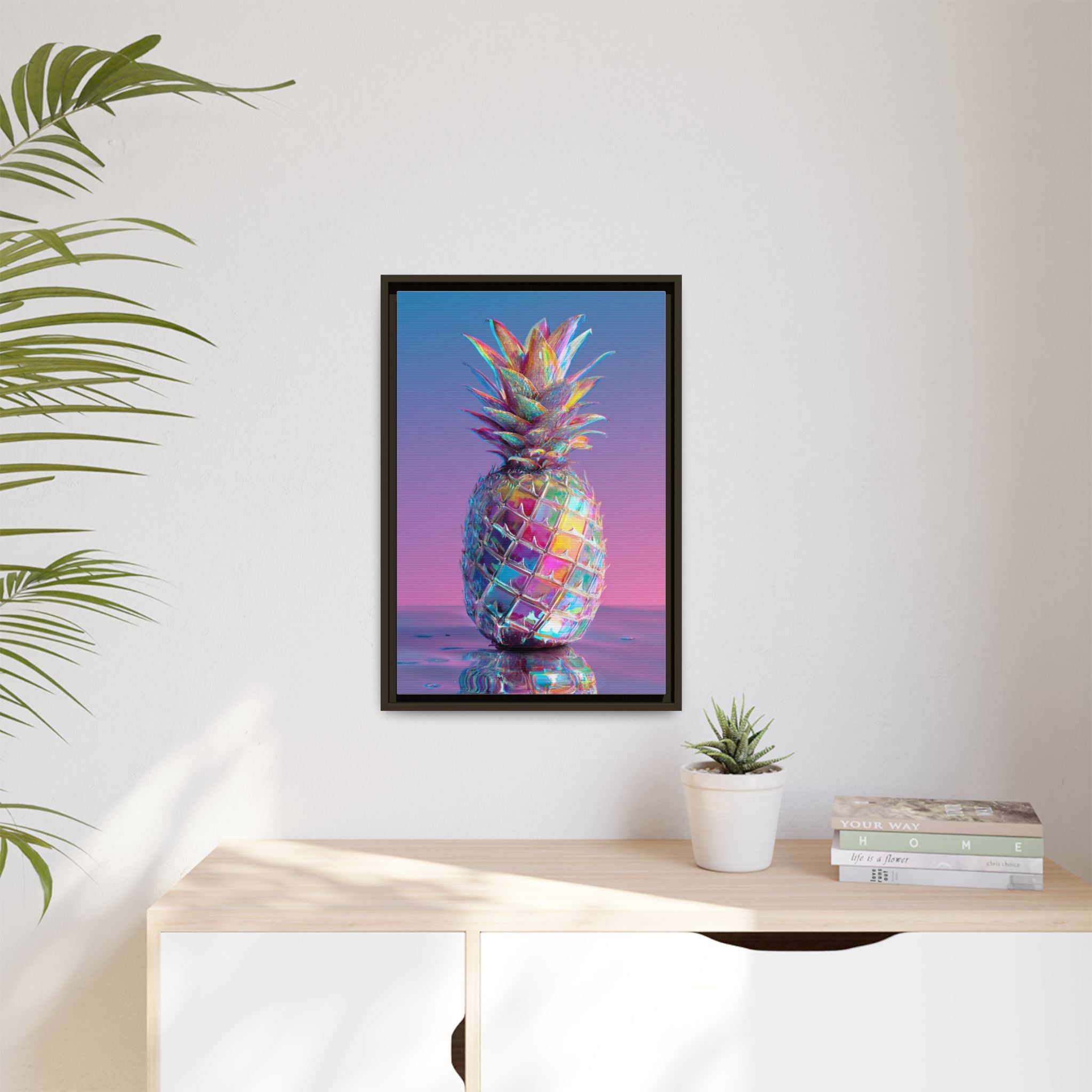 Colorful Pineapple Canvas Art | Abstract Tropical Design