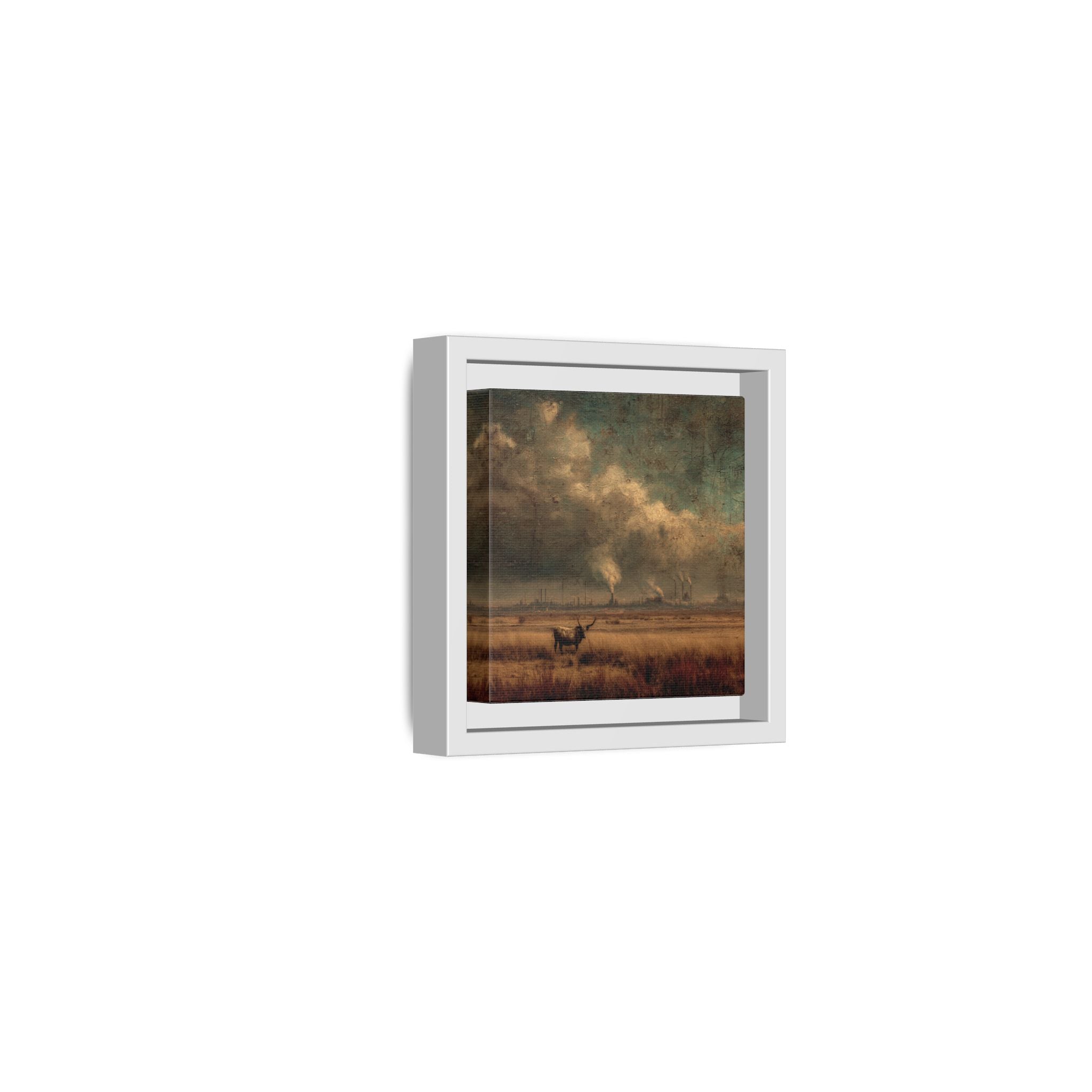 Cattle in Industrial Landscape | Vintage Style Art Print