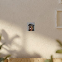 Playful Rottweiler Portrait | Dog Art in Denim Cap