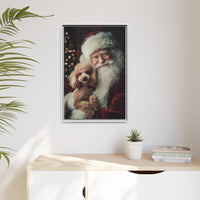 Heartwarming Santa and Poodle Artwork – Holiday Home Décor