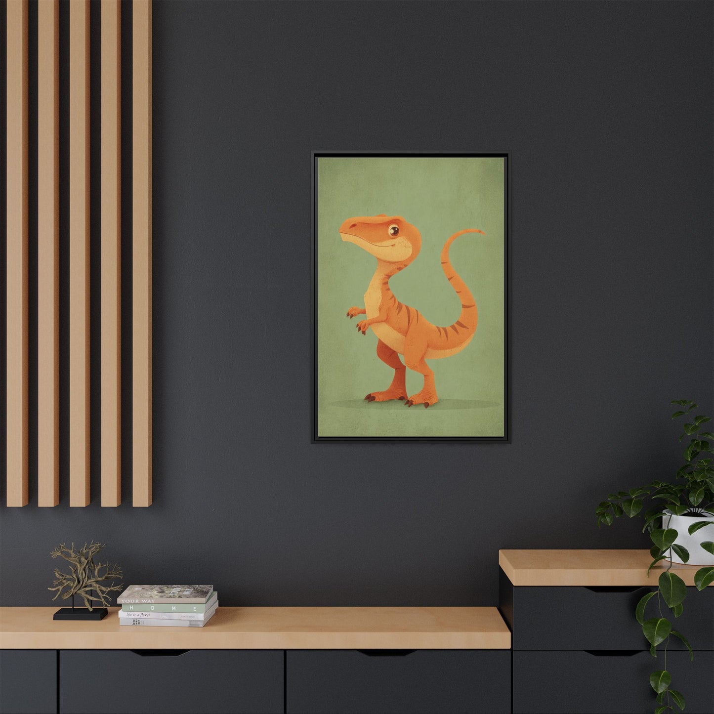 Whimsical Dinosaur Illustration Art for Kids' Rooms