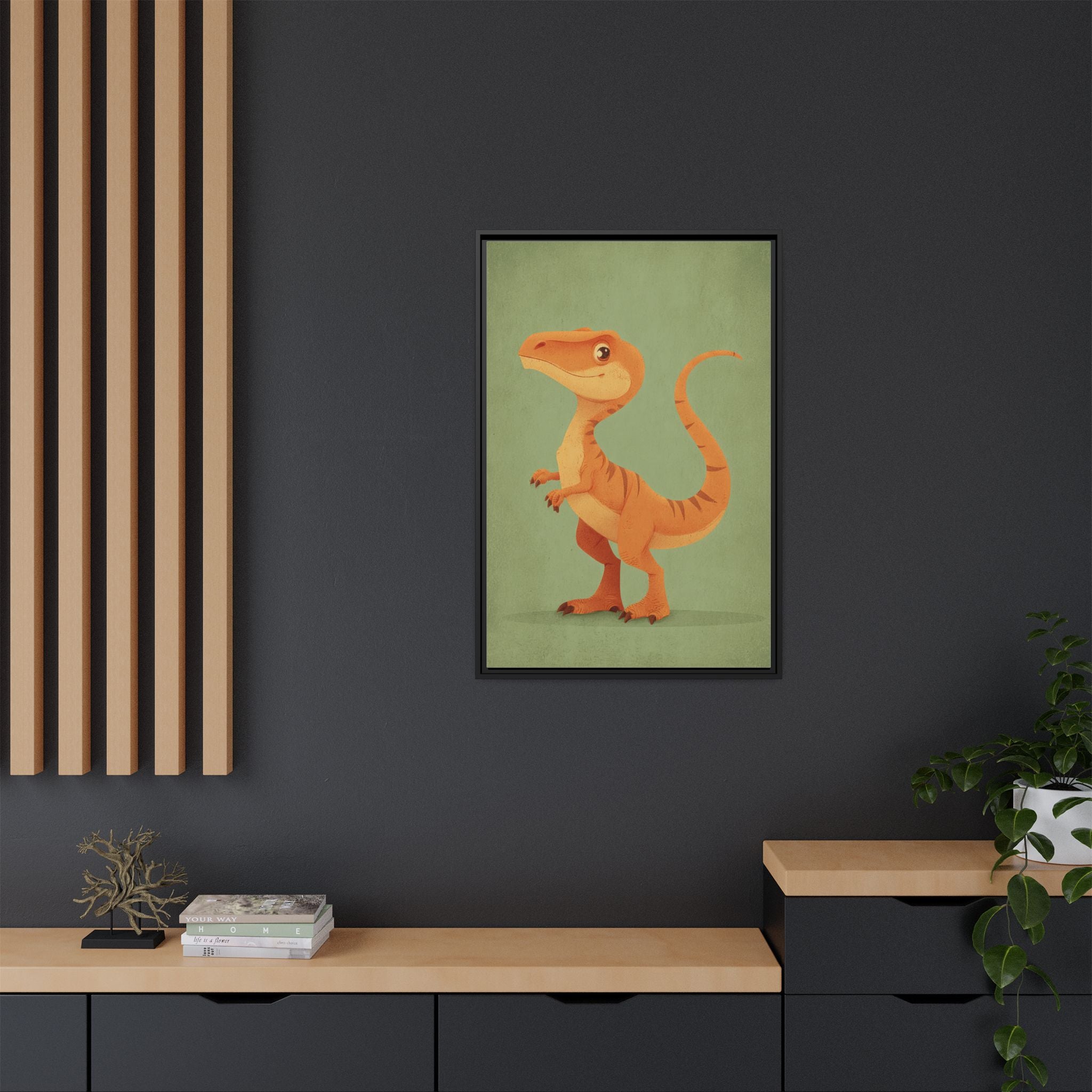 Whimsical Dinosaur Illustration Art for Kids' Rooms