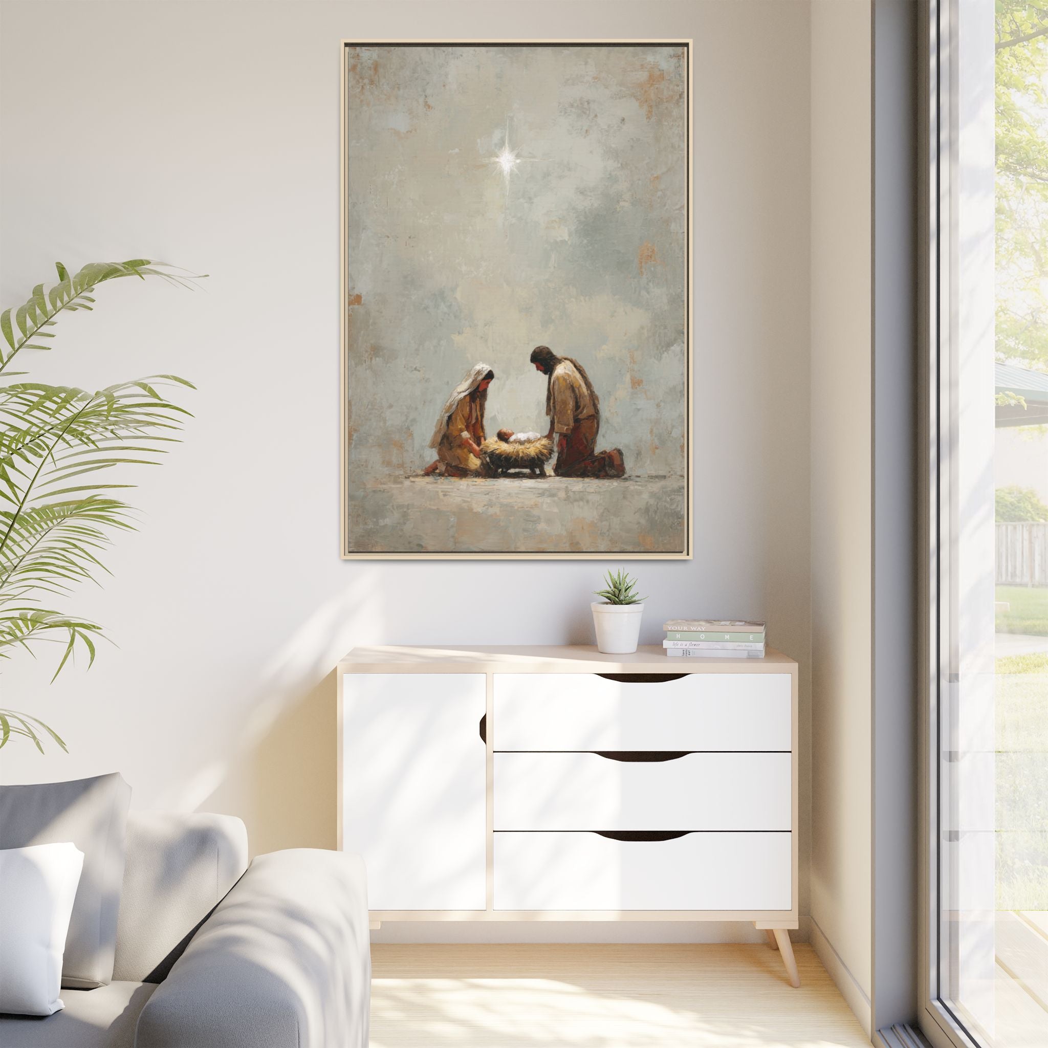 Nativity Scene Art Print - Warm Family Vibes