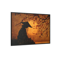 Serene Silhouette of Contemplation | Asian-Inspired Artwork