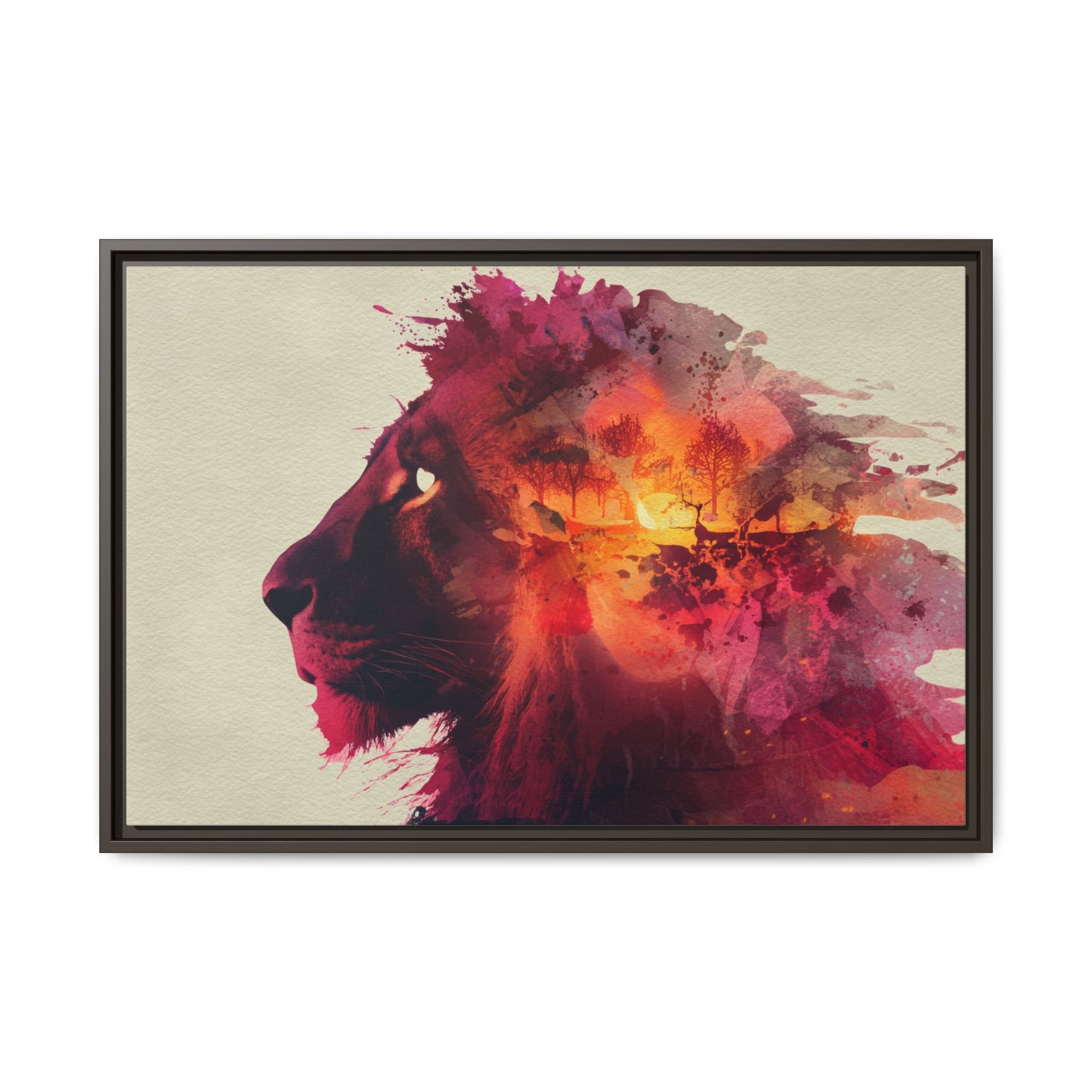 Majestic Lion Watercolor Art | Vibrant Animal Portrait
