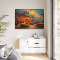 Autumn Festival Night Scene - Colorful Impressionist Art