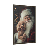 Heartwarming Santa and Poodle Artwork – Holiday Home Décor