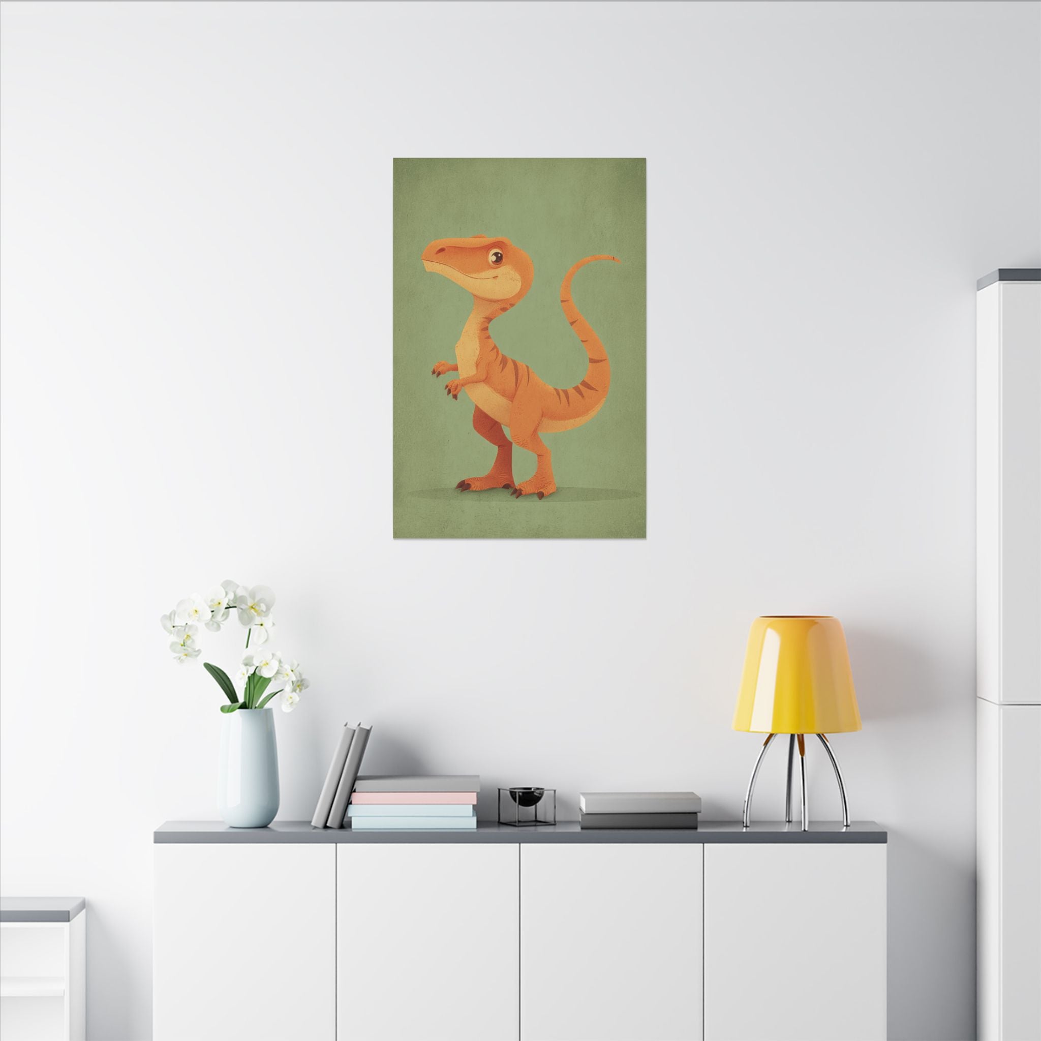 Whimsical Dinosaur Illustration Art for Kids' Rooms