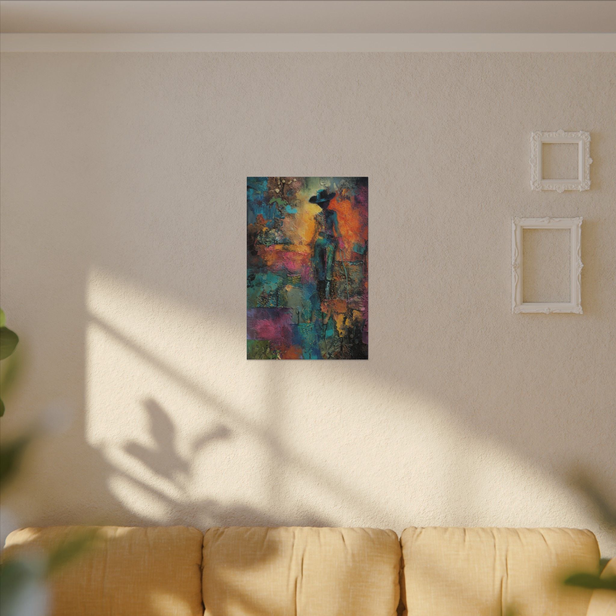 Abstract Cowgirl Art | Colorful Canvas Artwork