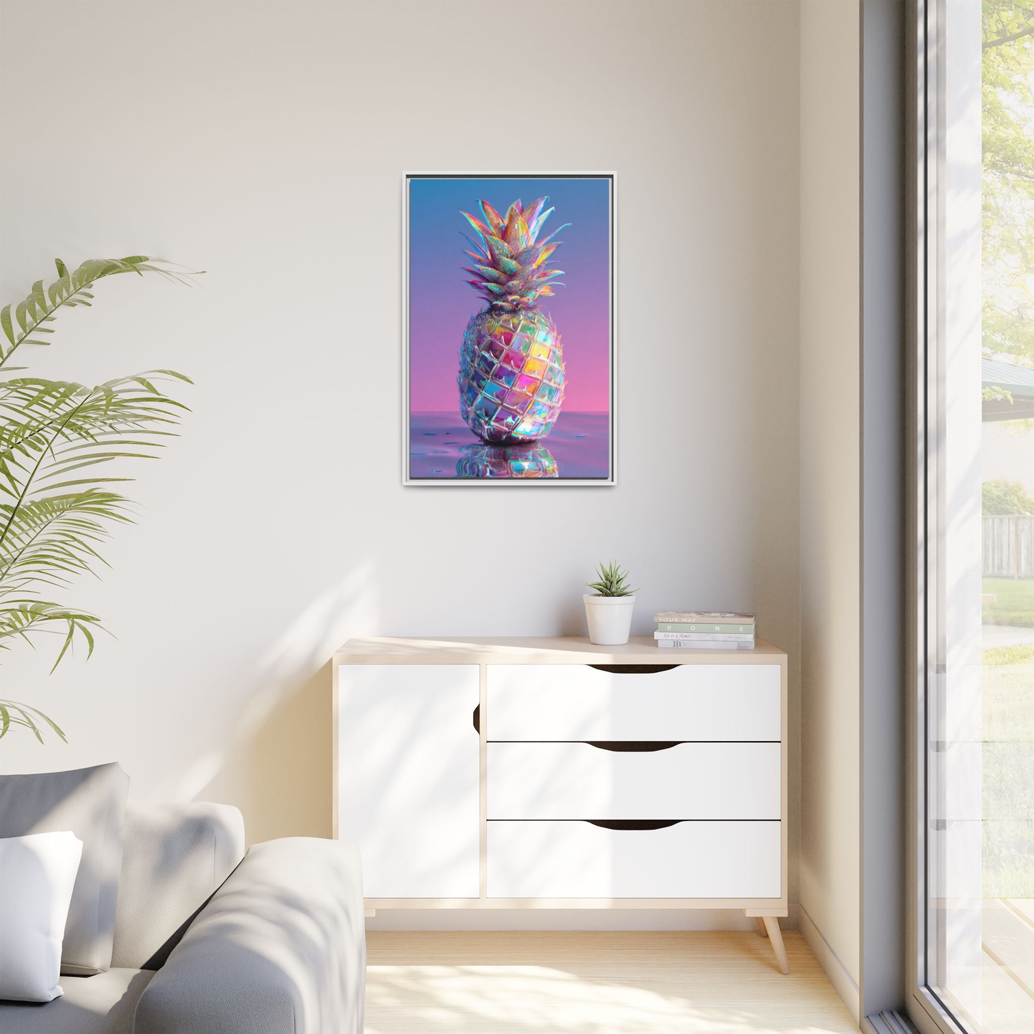 Colorful Pineapple Canvas Art | Abstract Tropical Design