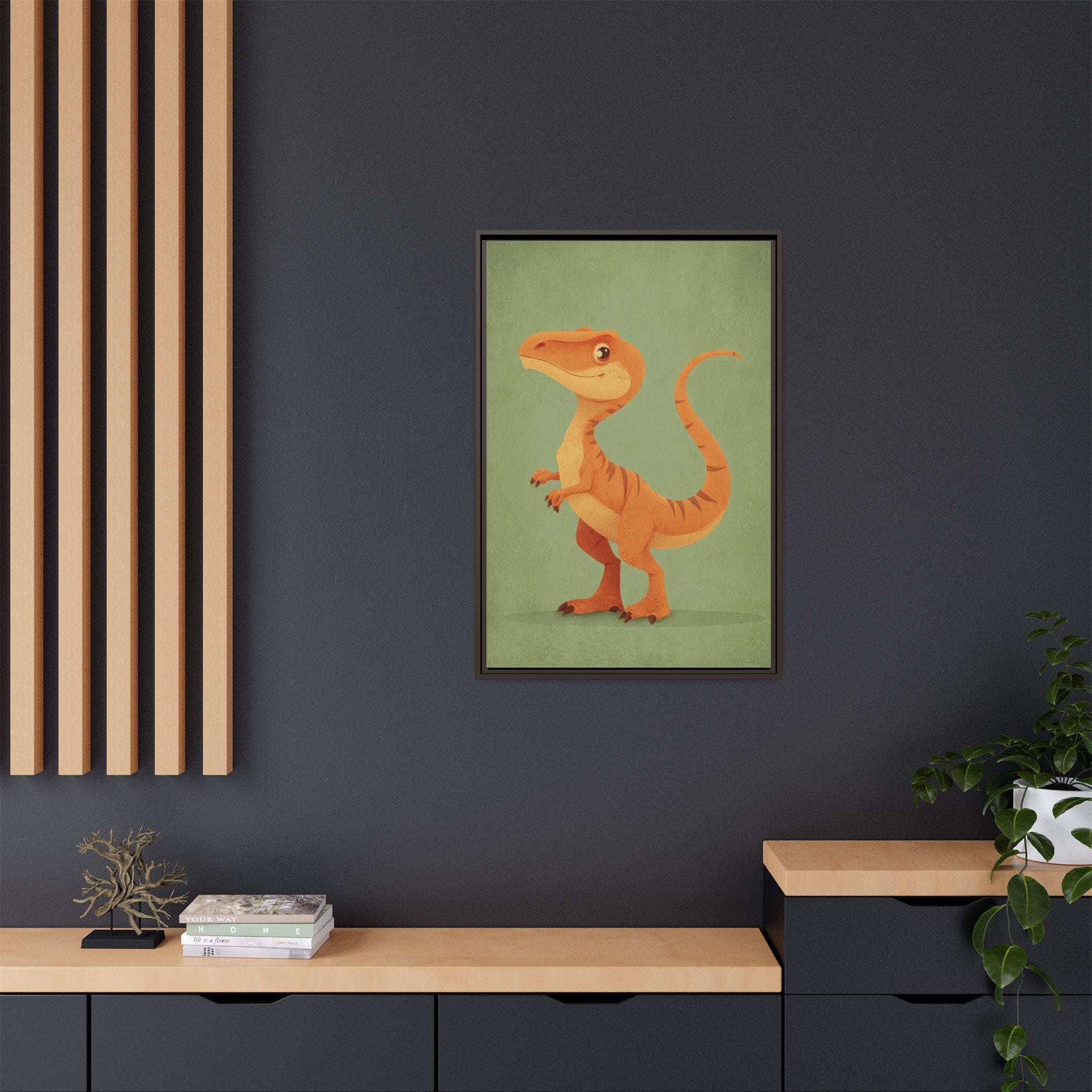 Whimsical Dinosaur Illustration Art for Kids' Rooms